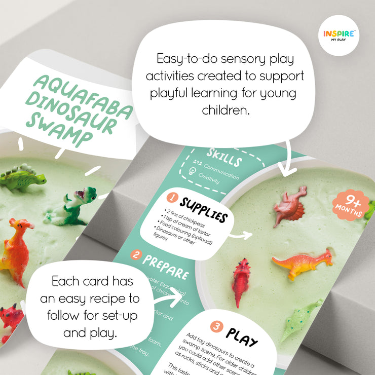 Conquer one of the hardest parts of sensory play: coming up with ideas! This pack of inspiring yet easy-to-do sensory play activities was created to help you support playful learning and development for toddlers, preschoolers, and young children at home. 