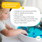 Bullets points setting out why parents love the PlayTRAY